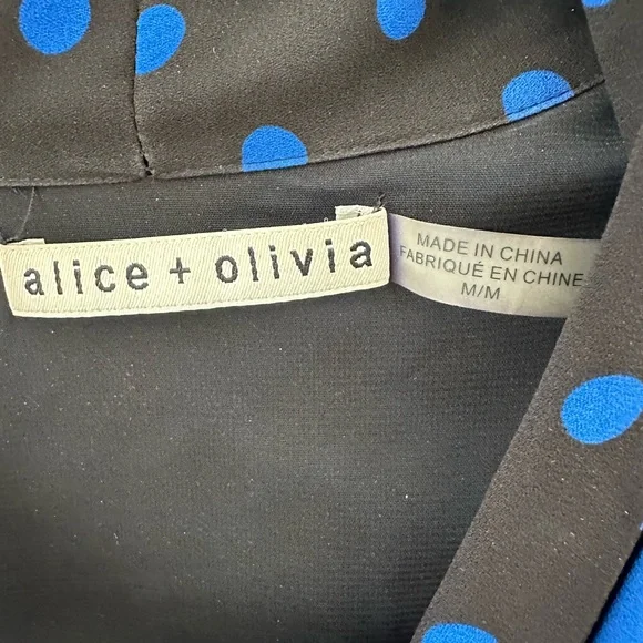 Alice and Olivia blue and black silk dress - Picture 3 of 3